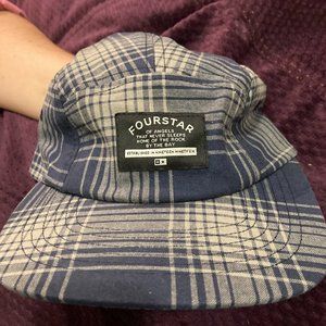 Fourstar Hat Acid Plaid Navy 5-Panel Strapback